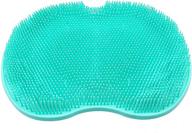 👣 sinloon green large foot scrubber mat with non-slip suction cups and soft firm bristles - foot brush cleaner and massager, enhances foot circulation and exfoliation logo