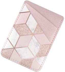 img 1 attached to CalorMixs Stretchy Phone Card Holder: Stick-On PU Leather Wallet for iPhone and Samsung Galaxy