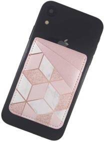 img 2 attached to CalorMixs Stretchy Phone Card Holder: Stick-On PU Leather Wallet for iPhone and Samsung Galaxy