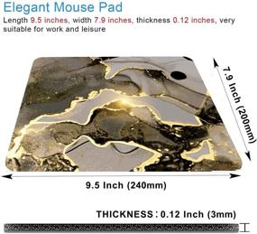 img 3 attached to 🖱️ Stylish Black and Gold Marble Gaming Mouse Pad - Non-Slip, Perfect for Computers, Laptops, and Office Use - Elegant Design for Women - 9.5"x7.9"x0.12" Size