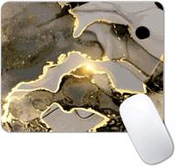 🖱️ stylish black and gold marble gaming mouse pad - non-slip, perfect for computers, laptops, and office use - elegant design for women - 9.5"x7.9"x0.12" size logo