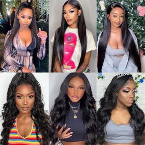 img 1 attached to 💇 Lace Front Human Hair Wig Straight 13x4 HD Transparent Lace Pre Plucked with Baby Hair 150% Density Brazilian Virgin for Black Women Natural Color 18 Inch