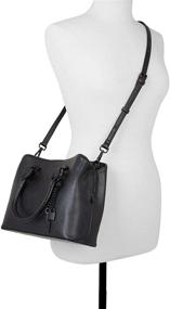 img 1 attached to ALDO Legoiri Top Handle Black Women's Satchel Handbag & Wallet Set: Sleek and Stylish Organization