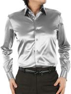 stylish button sleeve luxury shirts in silver for men - premium men's clothing логотип