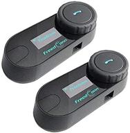 🔊 freedconn tcom-sc motorcycle helmet bluetooth intercom headset communication systems kit: seamless connectivity for 2 or 3 riders, lcd screen, fm radio, mobile phone, mp3, gps connective, and handsfree - 800m range (2 pack) logo