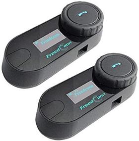img 4 attached to 🔊 FreedConn TCOM-SC Motorcycle Helmet Bluetooth Intercom Headset Communication Systems Kit: Seamless Connectivity for 2 or 3 Riders, LCD Screen, FM Radio, Mobile Phone, MP3, GPS Connective, and Handsfree - 800m Range (2 Pack)