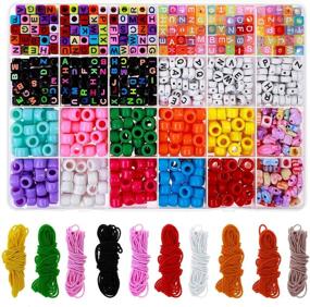 img 4 attached to 🎨 Expand Your Creativity with Shynek Bead Bracelet Making Kit: Design Personalized Friendship Bracelets with Pony Beads, Letter Beads, Charm Beads, and Elastic String!