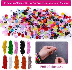 img 1 attached to 🎨 Expand Your Creativity with Shynek Bead Bracelet Making Kit: Design Personalized Friendship Bracelets with Pony Beads, Letter Beads, Charm Beads, and Elastic String!