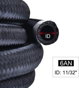 img 2 attached to 💧 6AN Fuel Line Hose Fitting Kit - EVIL ENERGY Braided Nylon Stainless Steel Oil Gas CPE 20FT Black (0.34 inch Hose ID)