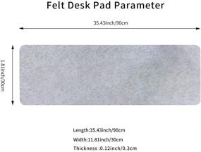 img 3 attached to DAWNTREES Grey Felt Desk Pad (90X30 Light Gray)