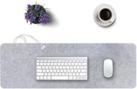 dawntrees grey felt desk pad (90x30 light gray) logo