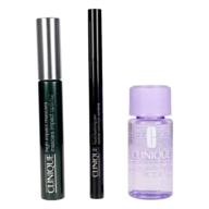 💄 clinique high impact 3-piece set: makeup remover (1.0 oz), mascara (0.28 oz), eye lining pen (0.34 oz) - multi color, unscented (0192333052051) logo