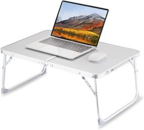 img 4 attached to Versatile Foldable Laptop Table for Bed – SUVANE Lap Desk Bed Desk Ideal for Breakfast, Reading, and Storage - Gray