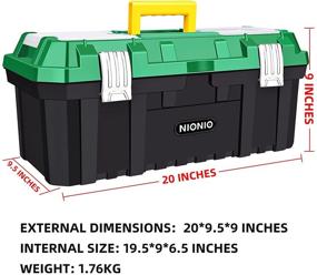 img 2 attached to 🔧 NIONIO 20-Inch Toolbox with Removable Tray: Secure Stainless Steel Locks & Durable Craft Storage for Home, Garage, and Craftsman