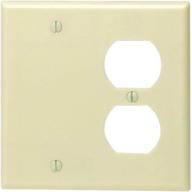 🔌 leviton 86008 2-gang combination wallplate - 1-duplex 1-blank - standard size - ivory logo