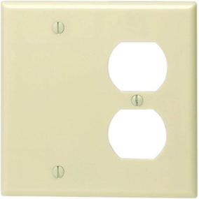 img 1 attached to 🔌 Leviton 86008 2-Gang Combination Wallplate - 1-Duplex 1-Blank - Standard Size - Ivory