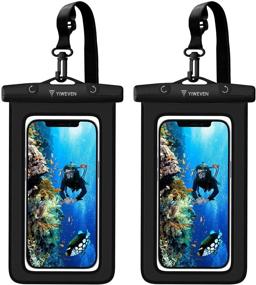 img 4 attached to 📱 YIWEVEN Waterproof Phone Case [2 Pack] - Universal IPX8 Water-Proof Pouch for iPhone 12 Pro Max/11/XR/XS/SE, Samsung Galaxy, Moto, Google, Blu and More - Up to 7 inch