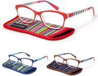 3-pack lightweight women's reading glasses with spring hinge – eyeguard logo