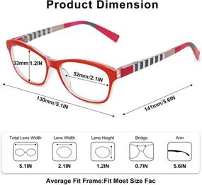 img 1 attached to Трехкомплектные женские очки для чтения с легким весом и пружинным механизмом – EyeGuard