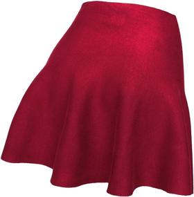 img 1 attached to KMystic Womens Stretchy Flared Houndstooth Skirts: Chic and Comfy Women's Clothing