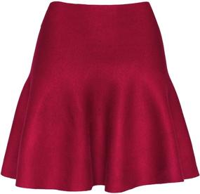 img 3 attached to KMystic Womens Stretchy Flared Houndstooth Skirts: Chic and Comfy Women's Clothing