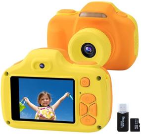 img 4 attached to 📷 Children's Camera, Selfie Digital Camera Gifts for Boys Girls Age 3-9, 12MP 1080P HD Video Camera with 16GB SD Card, Shockproof Kids Camera with Flash for Christmas (Yellow)