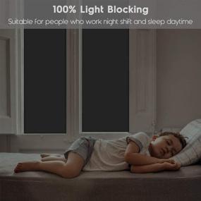 img 2 attached to 🔒 rabbitgoo Frosted Blackout Window Privacy Film - Non-Adhesive, Opaque Static Cling Glass Covering for Bathroom, Day Sleep Light Blocker, Heat Control Door Sticker (Matte Black, 35.4 x 78.7 inches)