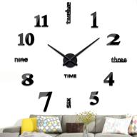 modern 3d wall clock with mirror numbers - vangold large diy wall clock for home office decorations gift (black) logo