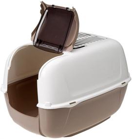 img 2 attached to Convenient & Stylish Ferplast Prima Cabrio Cat Home Toilette in Dove Grey - Now with Opening Front Hatch!