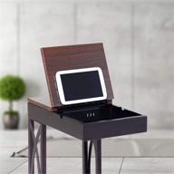 🪑 enhance your leisure space with seetable - device stand, charging station, and storage (dark brown frame/walnut finish table top) - c table/end table/side table/accent table logo