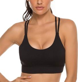 img 3 attached to Wirefree Padded Longline Sports Bras for Women: Perfect Yoga Crop Tops