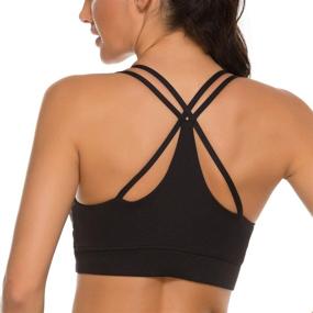 img 4 attached to Wirefree Padded Longline Sports Bras for Women: Perfect Yoga Crop Tops