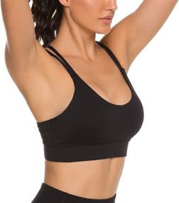 img 2 attached to Wirefree Padded Longline Sports Bras for Women: Perfect Yoga Crop Tops