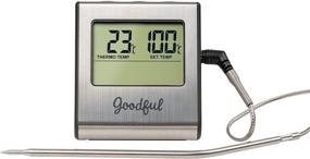 img 4 attached to Optimized Goodful Wired Probe Meat Thermometer with Timer, Preprogrammed USDA Approved Temperatures for Various Meats, Withstands up to 716°F