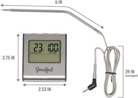 img 1 attached to Optimized Goodful Wired Probe Meat Thermometer with Timer, Preprogrammed USDA Approved Temperatures for Various Meats, Withstands up to 716°F