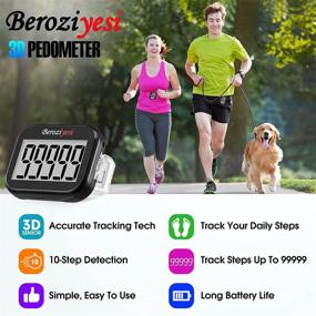 img 3 attached to Accurate 3D Pedometer for Walking | Step Counter for Men, Women & Kids with Large Display
