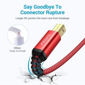 img 1 attached to 🔌 Высокоскоростной и прочный USB-кабель для принтера длиной 6.6 фута для HP, Canon, Dell, Epson и других