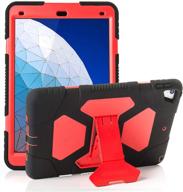 🔥 durable multi-functional ipad air 10.5" 2019/ipad pro 10.5 2017 kids case - aceguarder shockproof cover with kickstand (black/red) logo