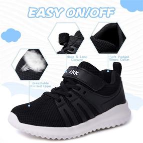 img 3 attached to 👟 Ultimate Performance: Akk Boys Girls Running Shoes - Kids Tennis Breathable Lightweight Sneakers