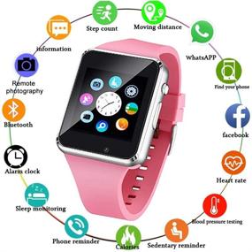 img 3 attached to 📱 Smart Watch for Android Phones w/ SD SIM Card Slot - Touch Screen Watch Phone w/ Camera, Pedometer, Sweatproof - Suitable for Kids, Men, Women