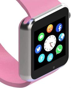 img 4 attached to 📱 Smart Watch for Android Phones w/ SD SIM Card Slot - Touch Screen Watch Phone w/ Camera, Pedometer, Sweatproof - Suitable for Kids, Men, Women