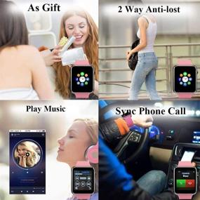 img 2 attached to 📱 Smart Watch for Android Phones w/ SD SIM Card Slot - Touch Screen Watch Phone w/ Camera, Pedometer, Sweatproof - Suitable for Kids, Men, Women