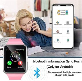 img 1 attached to 📱 Smart Watch for Android Phones w/ SD SIM Card Slot - Touch Screen Watch Phone w/ Camera, Pedometer, Sweatproof - Suitable for Kids, Men, Women