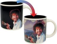 transform your morning with the bob ross heat changing mug - unveiling a happy little scene with every sip - in a playful gift box logo