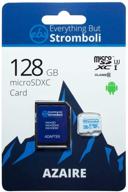 📷 everything but stromboli 128gb azaire microsd memory card with adapter - compatible with samsung galaxy j series phones - speed class 10, u3, uhs-1 - tf 128g micro sdxc card logo