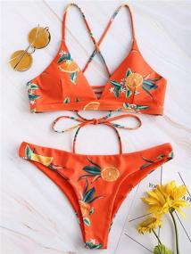 img 2 attached to 👙 ZAFUL Lace Up Bikini Swimwear for Women - Stylish Bathing Clothing