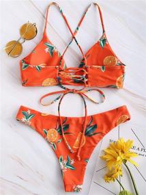 img 1 attached to 👙 ZAFUL Lace Up Bikini Swimwear for Women - Stylish Bathing Clothing