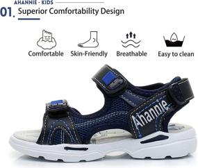 img 3 attached to Ahannie Outdoor Summer Sandals - Stylish Toddler Boys' Shoes for Fun in the Sun!