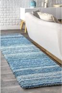 💙 стильный ковер-дорожка nuloom classie solid shag в небесно-голубом цвете - 2' 6" x 8' - качество и элегантность объединены! логотип