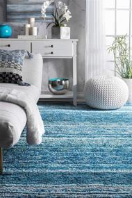 img 2 attached to 💙 Стильный ковер-дорожка nuLOOM Classie Solid Shag в небесно-голубом цвете - 2' 6" x 8' - Качество и элегантность объединены!